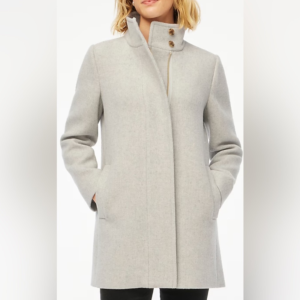 J.Crew Factory- Wool-blend button-neck city coat
